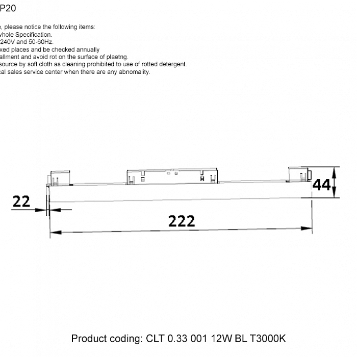 Светильник Crystal Lux CLT 0.33 001 12W BL T3000K