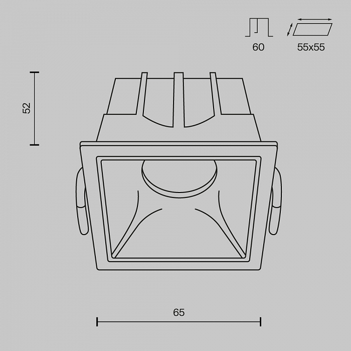 Светильник встраиваемый Technical DL043-01-10W3K-D-SQ-W