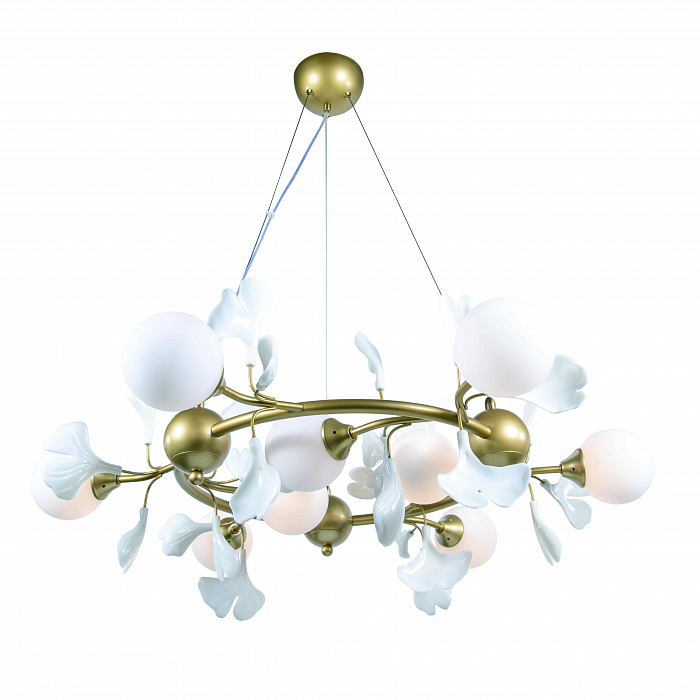 Люстра NewRgy 2661A/9 SPRAY PAINT BRASS+WHITE
