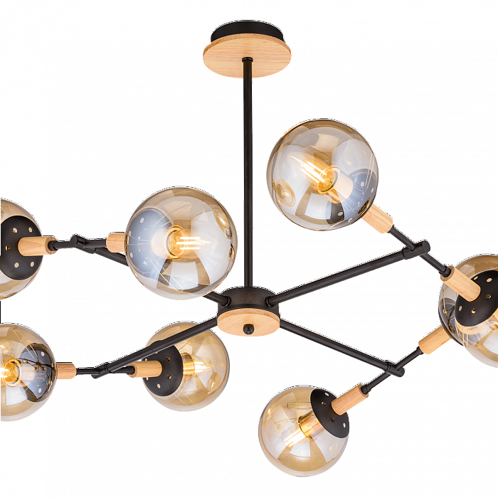 Люстра Sfera Sveta 4900/8 BK+WOOD