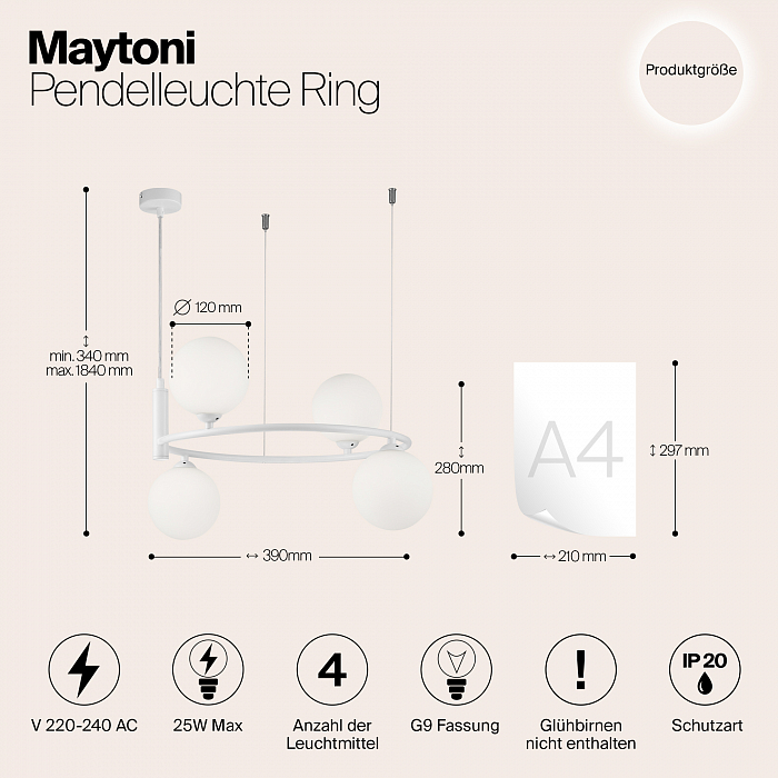 Светильник большой Maytoni MOD013PL-04W