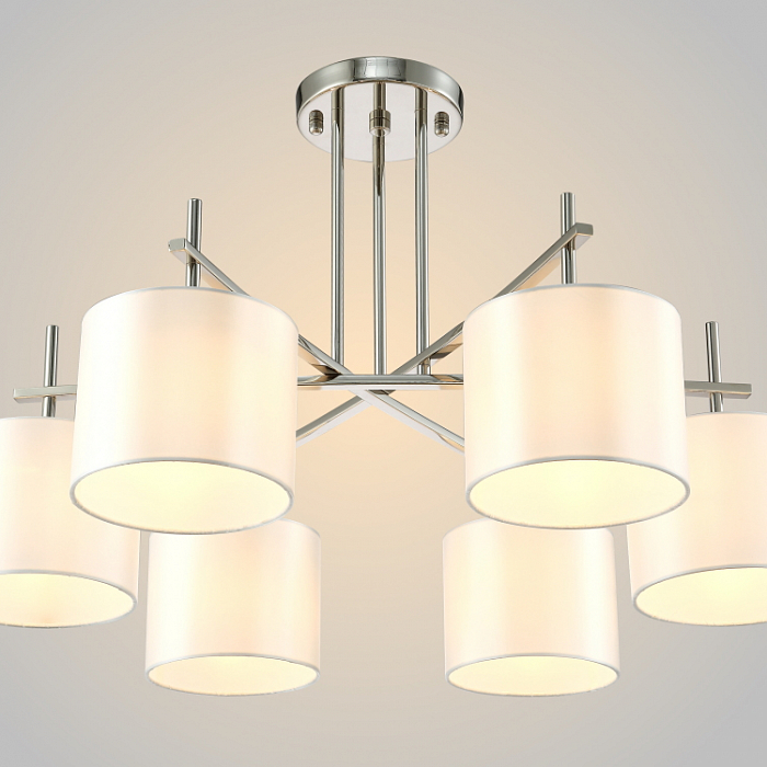 Люстра на штанге Crystal Lux SERGIO PL6 NICKEL