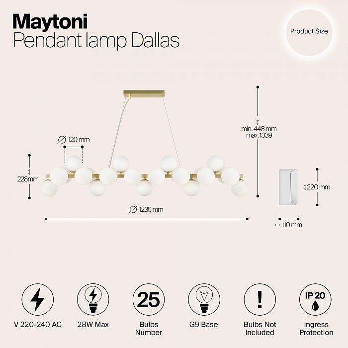 Светильник большой Maytoni MOD547PL-25BS