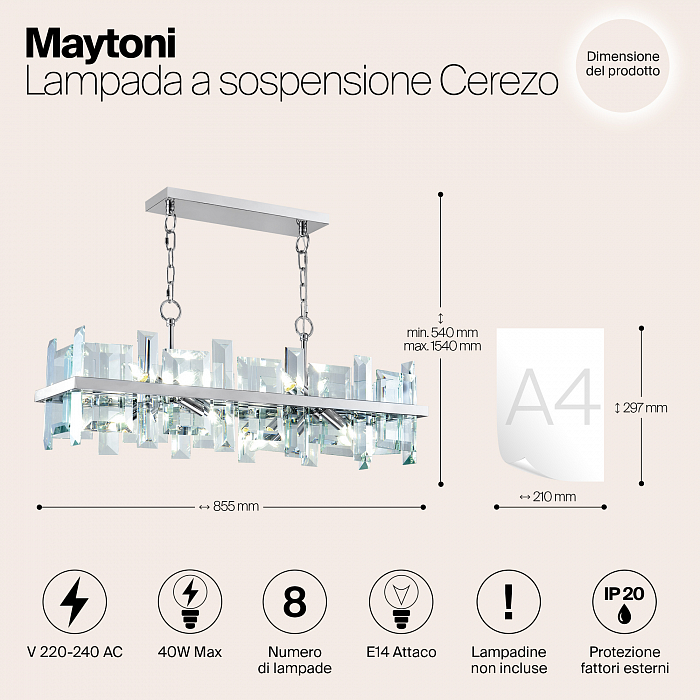 Светильник подвесная Maytoni MOD201PL-08N