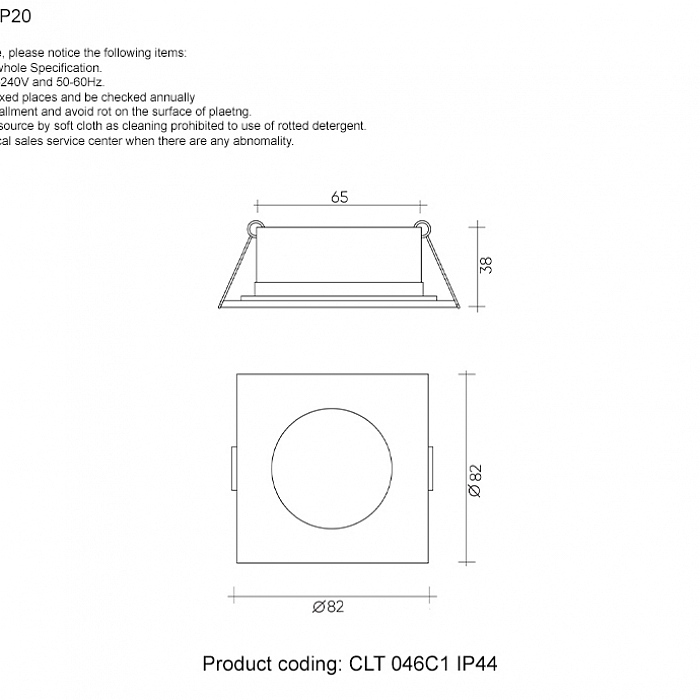Светильник Crystal Lux CLT 046C1 WH IP44