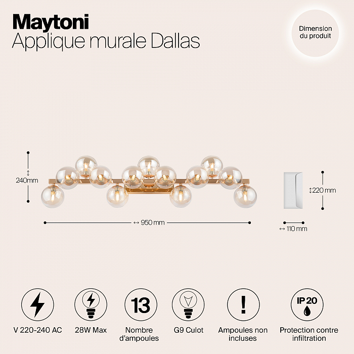 Бра на 3 и более ламп Maytoni MOD547WL-13G
