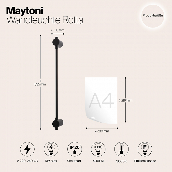 Бра светодиодное Maytoni MOD413WL-L6B3K