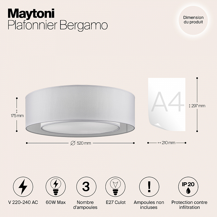 Светильник потолочная Maytoni MOD617CL-04GR