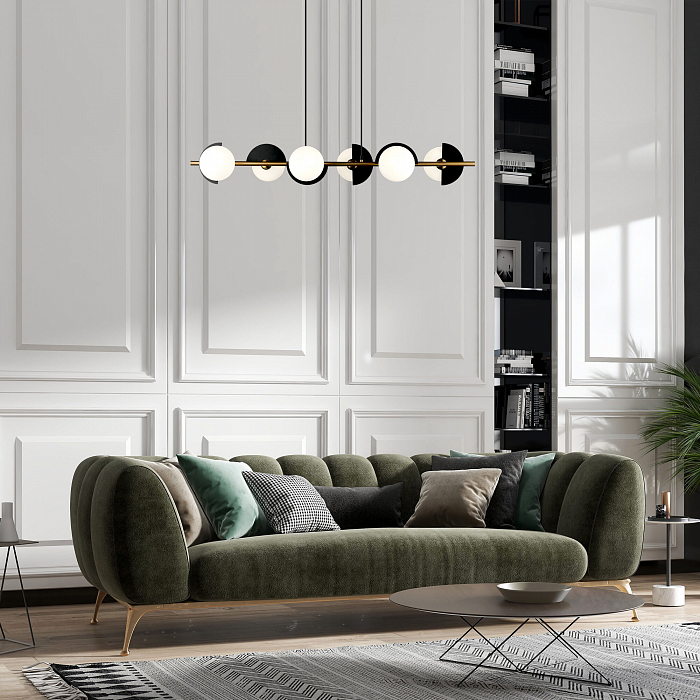 Люстра Eurosvet 70149/6 черный/латунь