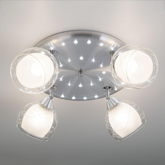 CL158142 Самба+LED Алюм+Хром Св-к Люстра Люстра потолочная  CL158142