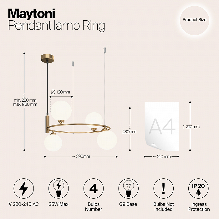 Светильник большой Maytoni MOD013PL-04BS1