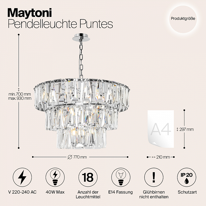 Светильник подвесная Maytoni MOD043PL-18CH