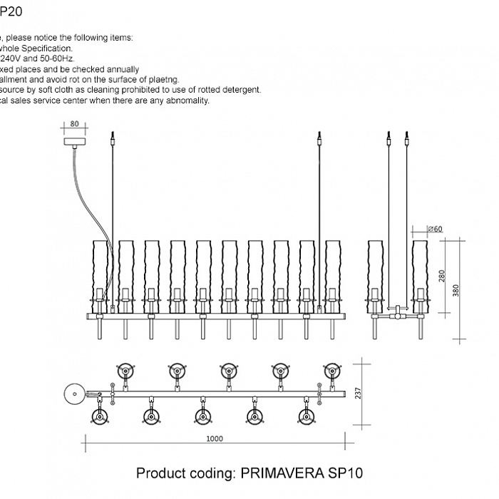 Люстра Crystal Lux PRIMAVERA SP10 CHROME