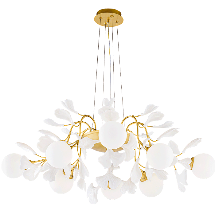 Люстра NewRgy 2740A/8 SPAY PAINT BRASS+WHITE