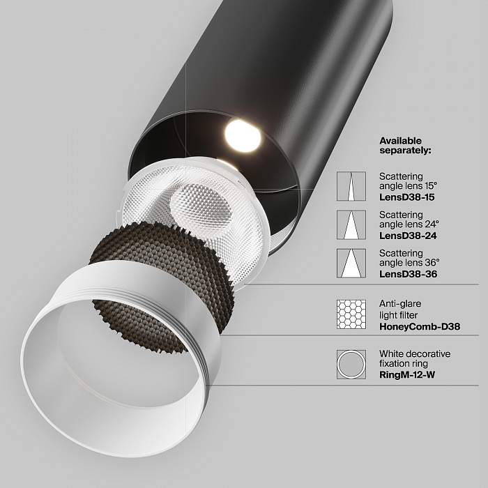 Трековая система Трековый светильник Technical TR021-1-12B4K-W-D-B