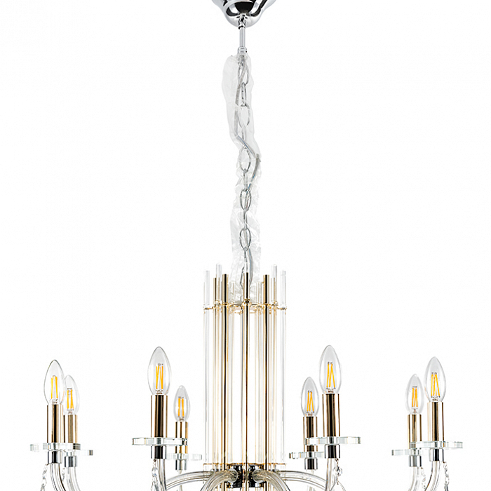 Люстра Crystal Lux AURELIO SP8 GOLD+CHROME/TRANSPARENT