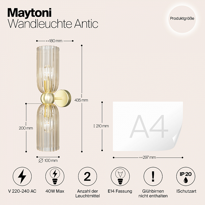 Бра на 2 лампы Maytoni MOD302WL-02CG