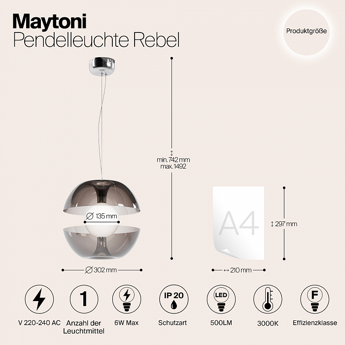 Светильник светодиодный Maytoni MOD322PL-L6B3K