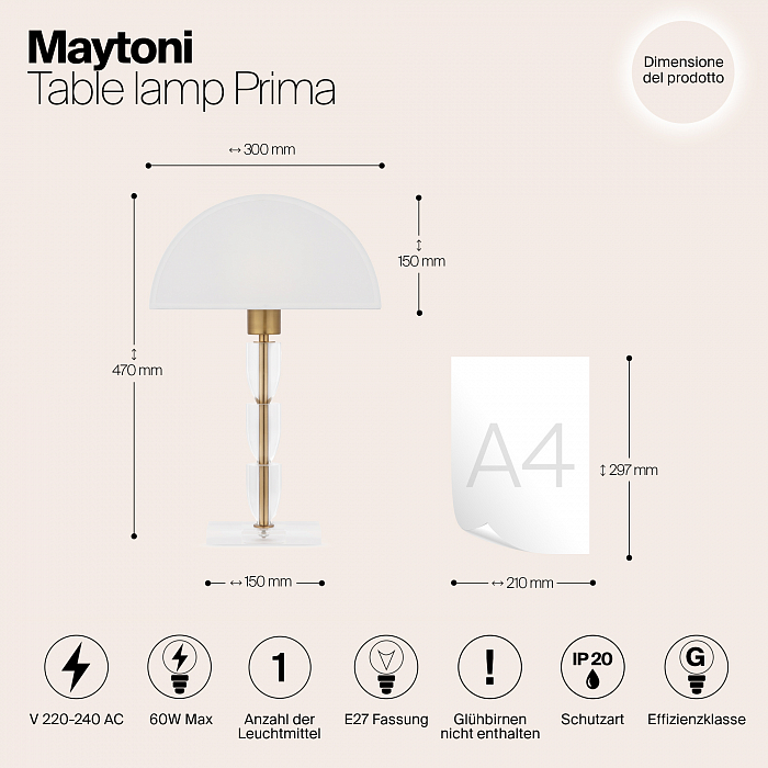 Настольная лампа интерьерная Maytoni Z034TL-01BZ
