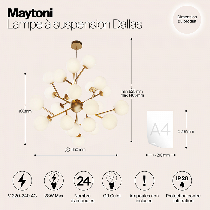 Светильник подвесная Maytoni MOD545PL-24BS
