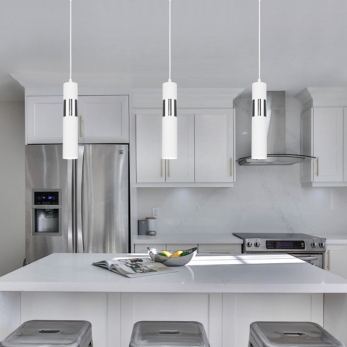 Люстра одинарный Eurosvet 50097/1 белый/хром