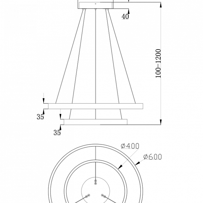 Светильник подвесная Maytoni MOD058PL-L55W4K