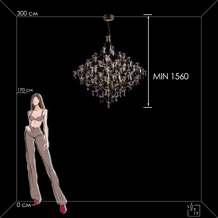 Светильник LOFT IT 10259/1200 Gold Asfour