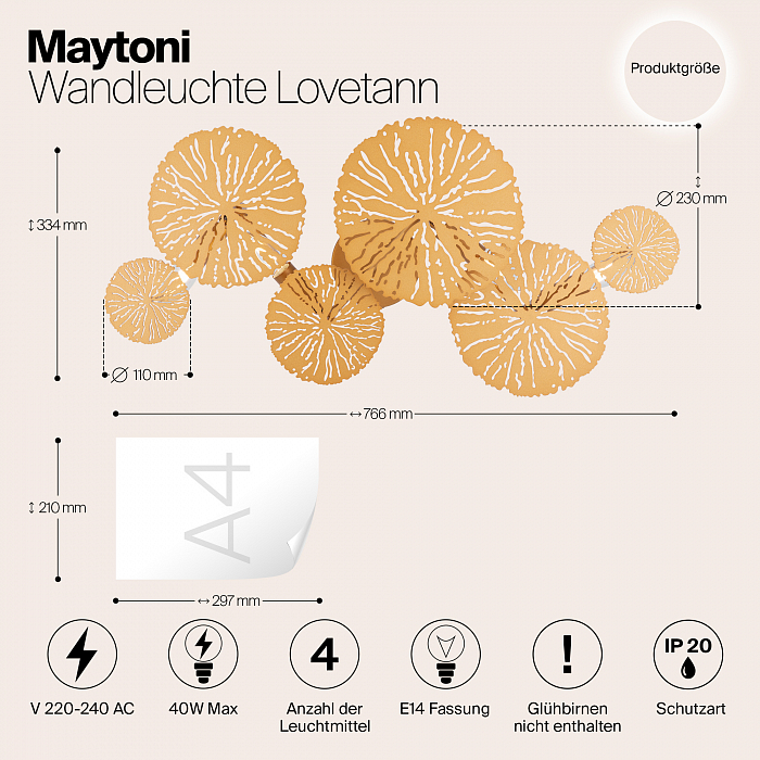 Бра Maytoni MOD082WL-04G