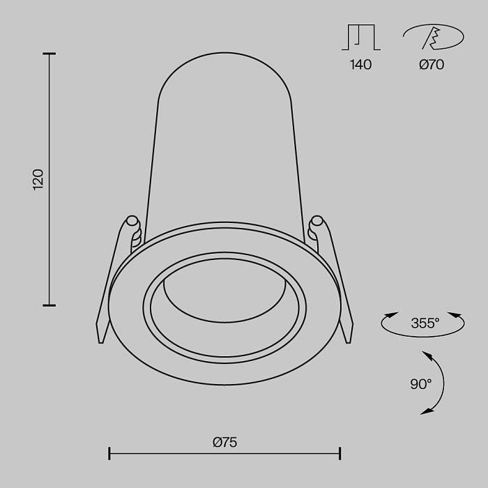 Светильник Technical DL125-L12-3K-B