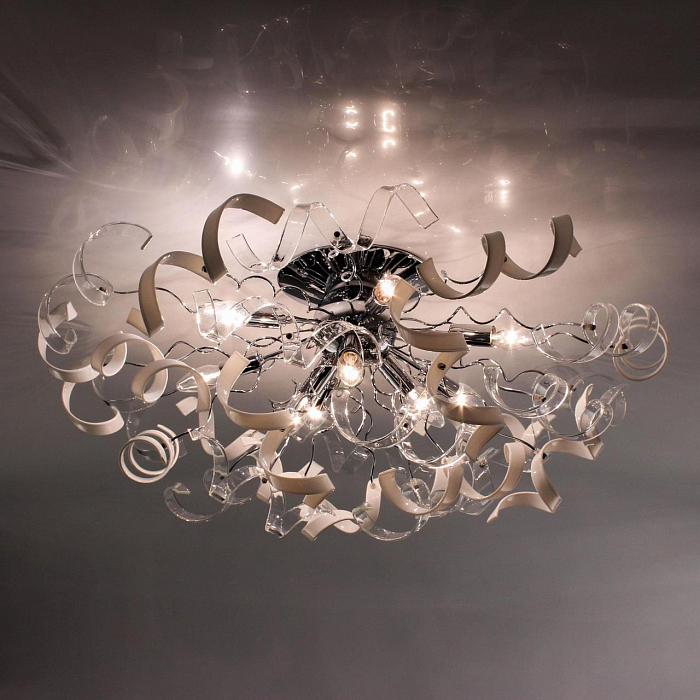 CL222191 Рандом Хром+Прозр+Бел Св-к Люстра Люстра потолочная  CL222191