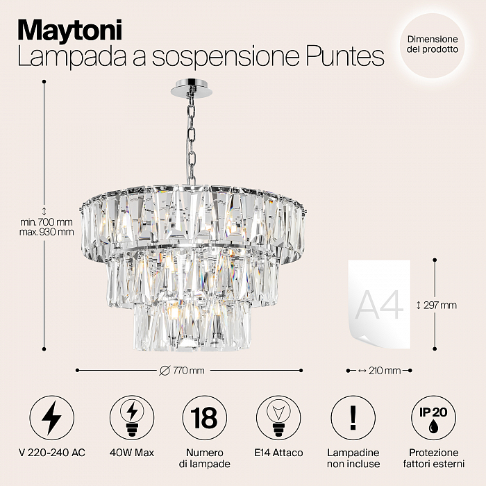 Светильник подвесная Maytoni MOD043PL-18CH
