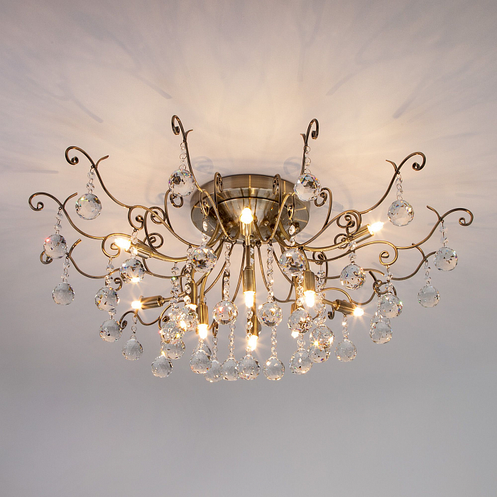 Люстра потолочная Eurosvet 10042/12 античная бронза