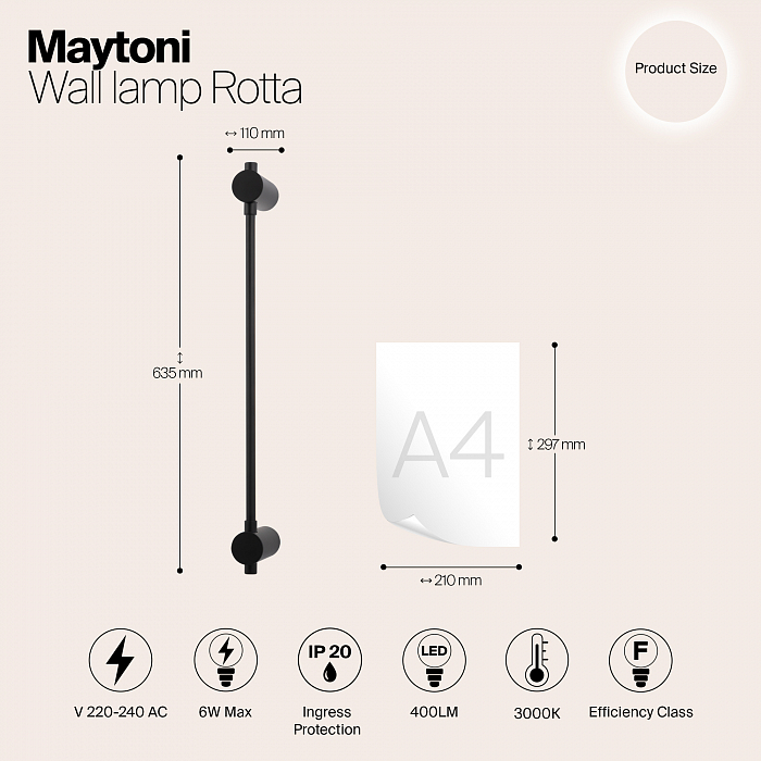 Бра светодиодное Maytoni MOD413WL-L6B3K