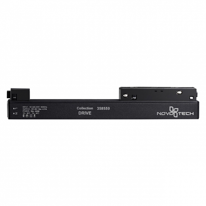 358559 DRIVE NT21 124 черный Драйвер IP20 200W 48V FLUM Трековая система Компонент трековой системы NOVOTECH 358559