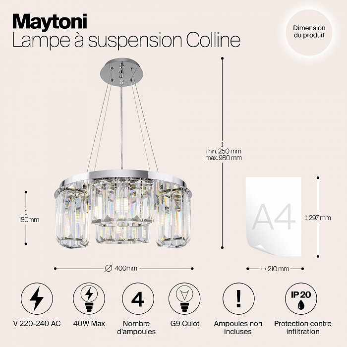 Светильник подвесная Maytoni MOD083PL-04CH