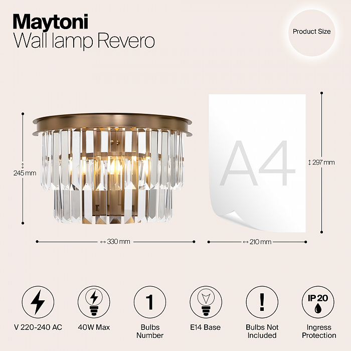 Бра на 1 лампу Maytoni MOD085WL-01BS