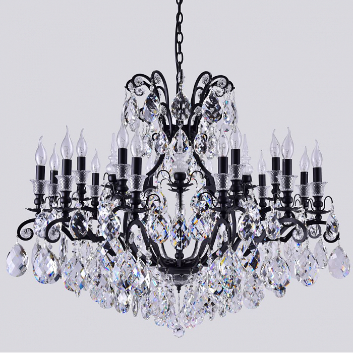 Люстра большая Crystal Lux MAGNIFICO SP19 BLACK/TRANSPARENT