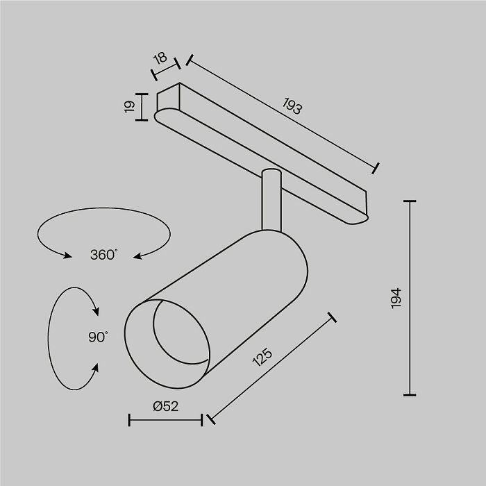 Трековая система Technical TR032-2-12W2.7K-M-B