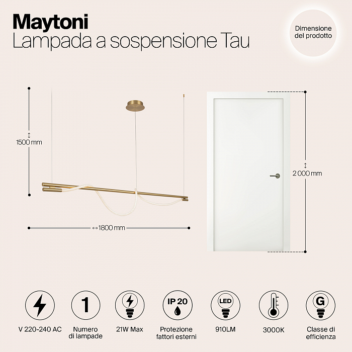 Светильник светодиодный Maytoni MOD166PL-L20G3K