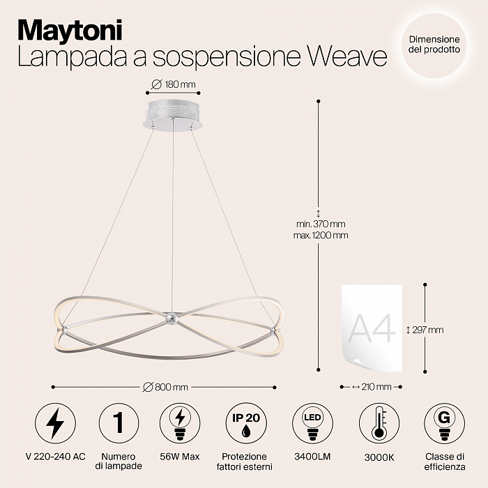 Светильник потолочная Maytoni MOD062PL-L56CH3K