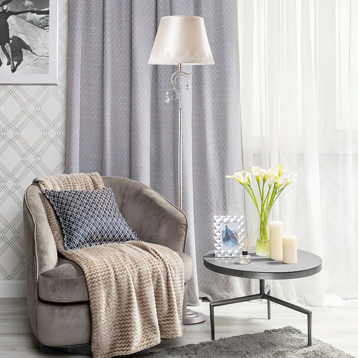 Торшер на 1 лампу Eurosvet 01023/1 серебро