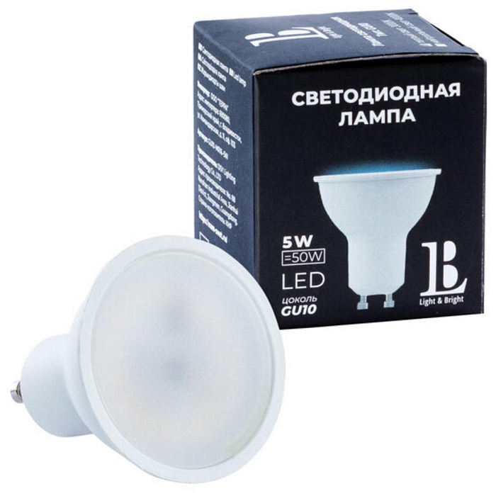 Лампочка светодиодная GU10 L&B GU10-5W-MR16-3000K_lb