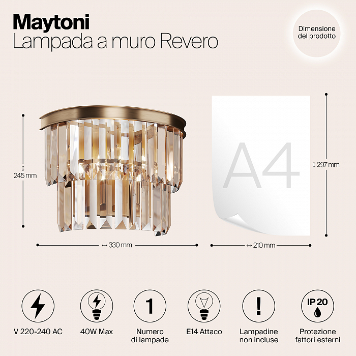 Бра на 1 лампу Maytoni MOD085WL-01G