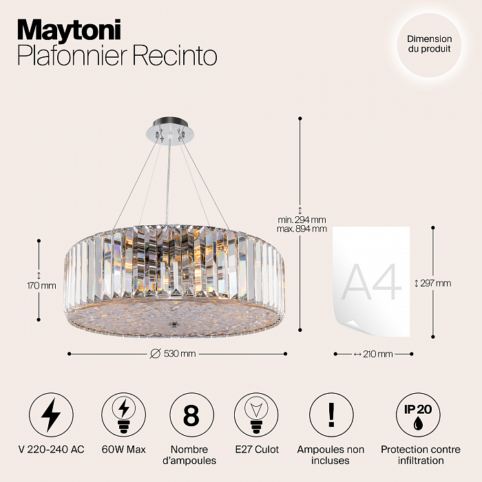 Светильник подвесная Maytoni MOD080CL-08CH