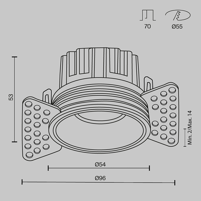 Светильник Technical DL058-7W2.7K-TRS-B