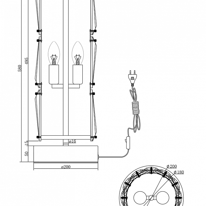 Настольная лампа интерьерная Maytoni MOD043TL-02G