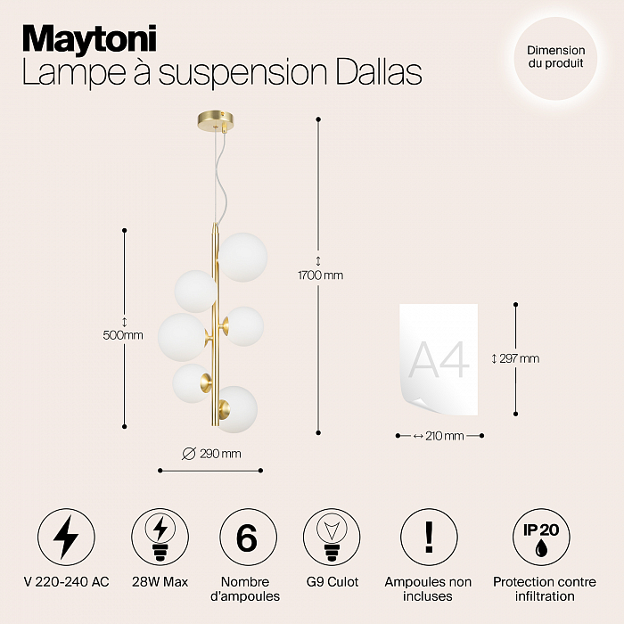Светильник большой Maytoni MOD545PL-06BS