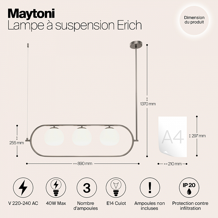 Светильник большой Maytoni MOD221PL-03N