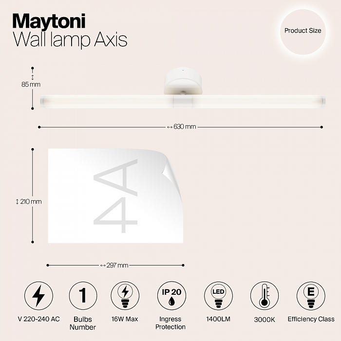 Бра светодиодное Maytoni MOD106WL-L16W3K