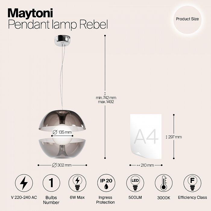 Светильник светодиодный Maytoni MOD322PL-L6B3K